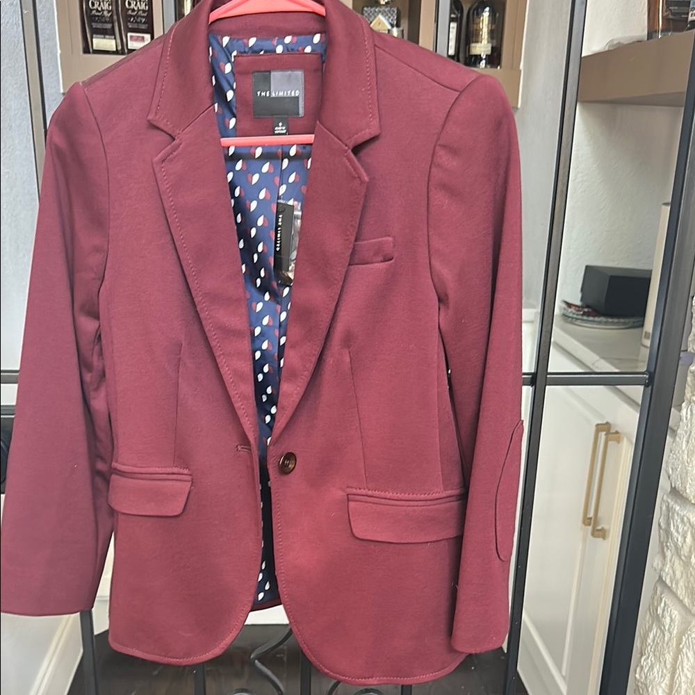 The Limited Ladies Burgundy Blazer 7/8 sleeve length